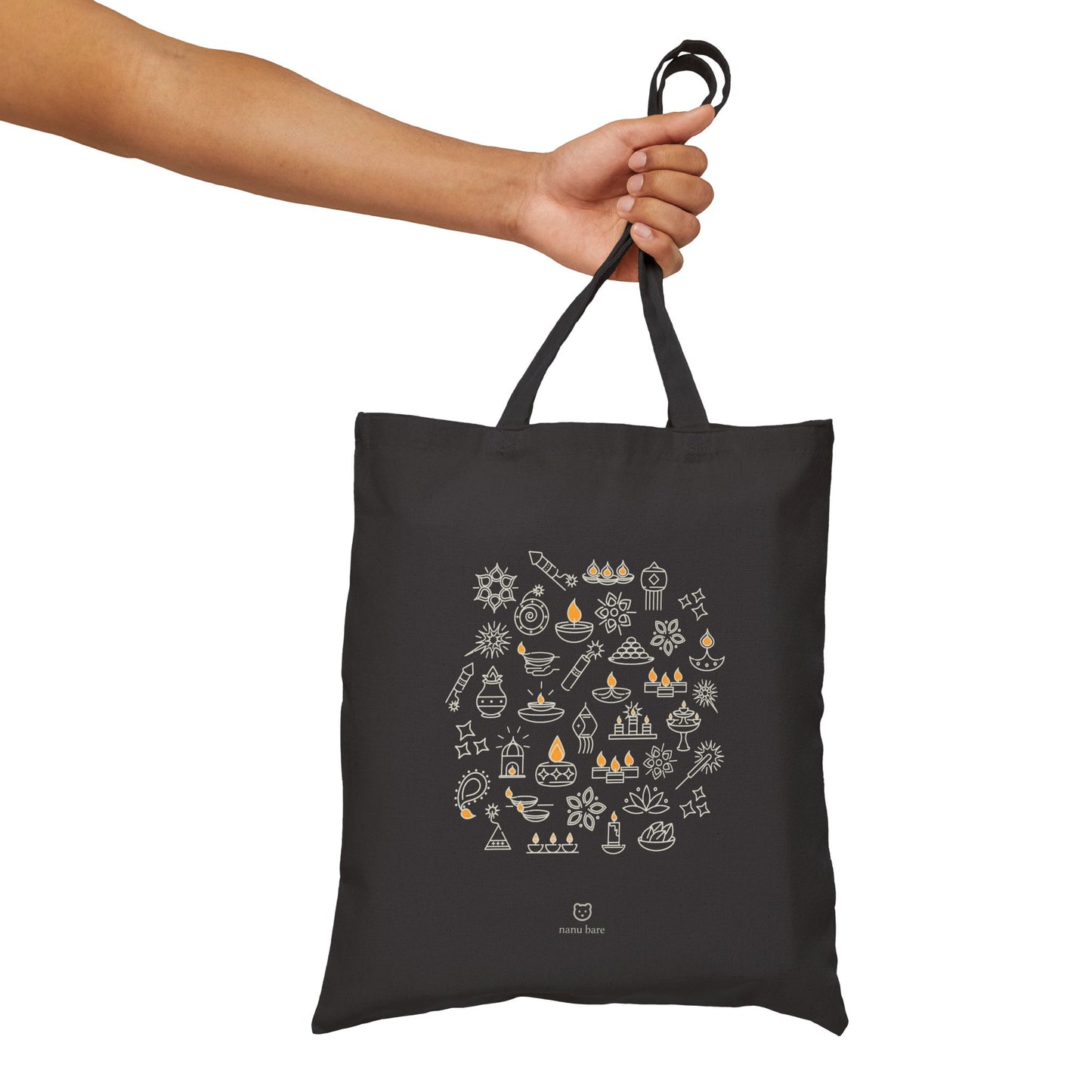 Diwali Diya | Black Tote Bag