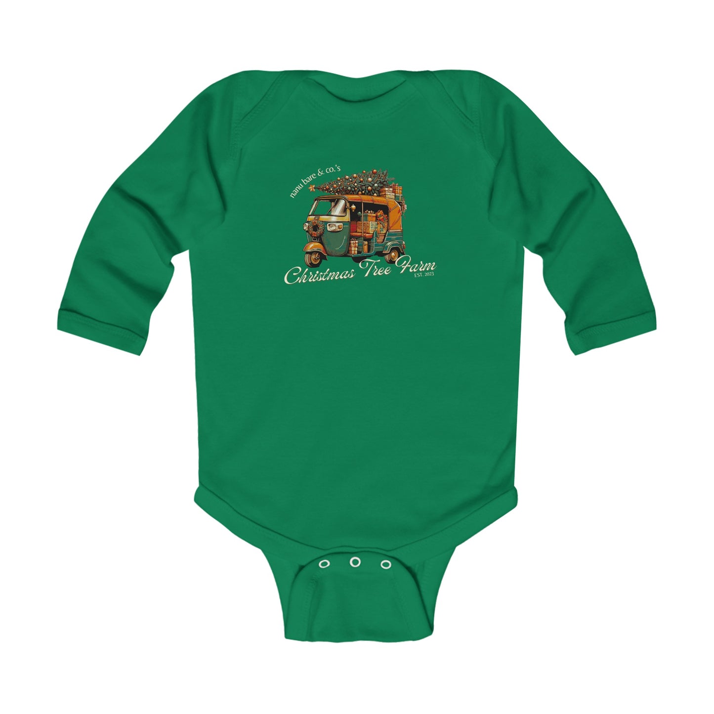 Rickshaw at the Tree Farm | Long Sleeve Onesie