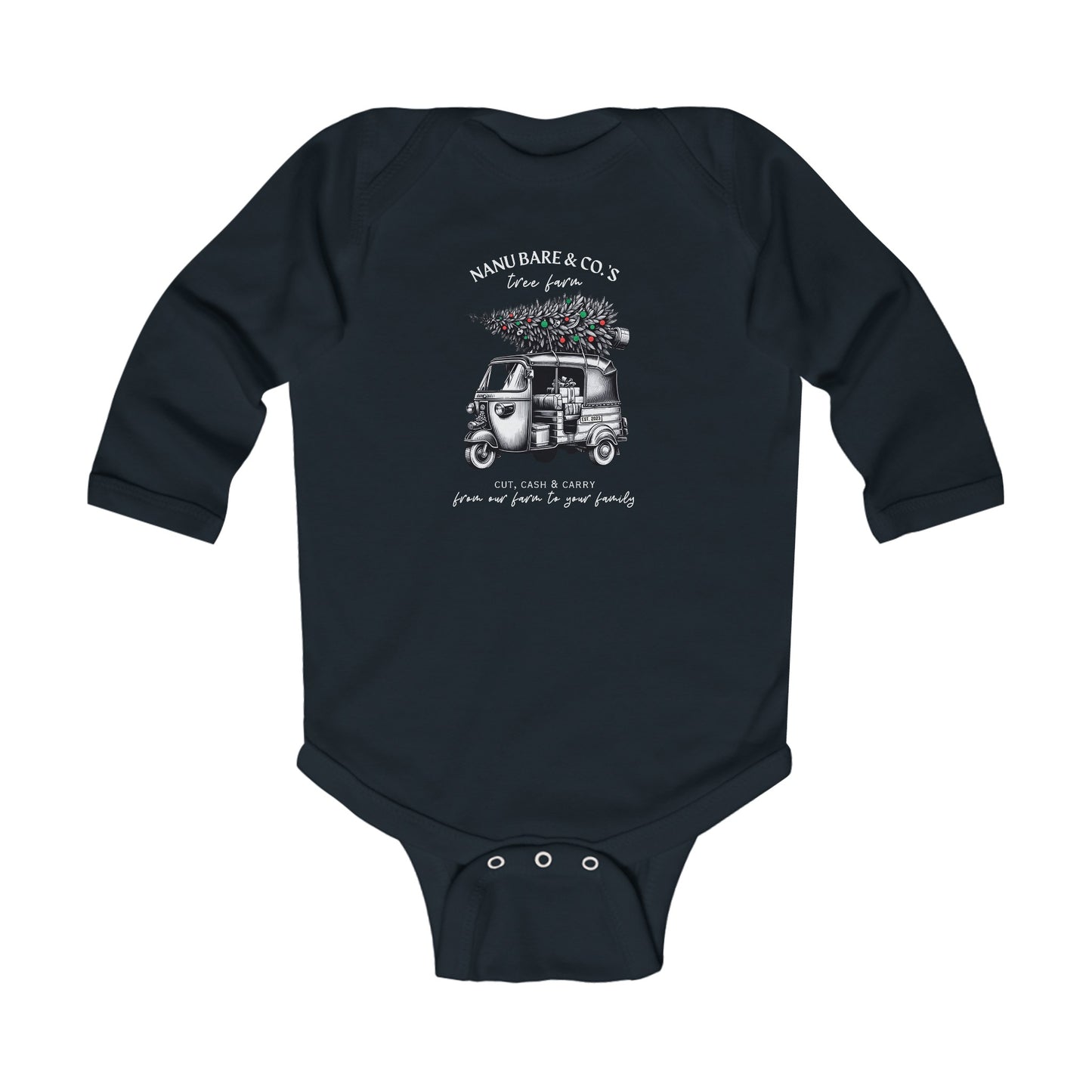 Rickshaw at the Tree Farm II | Long Sleeve Onesie