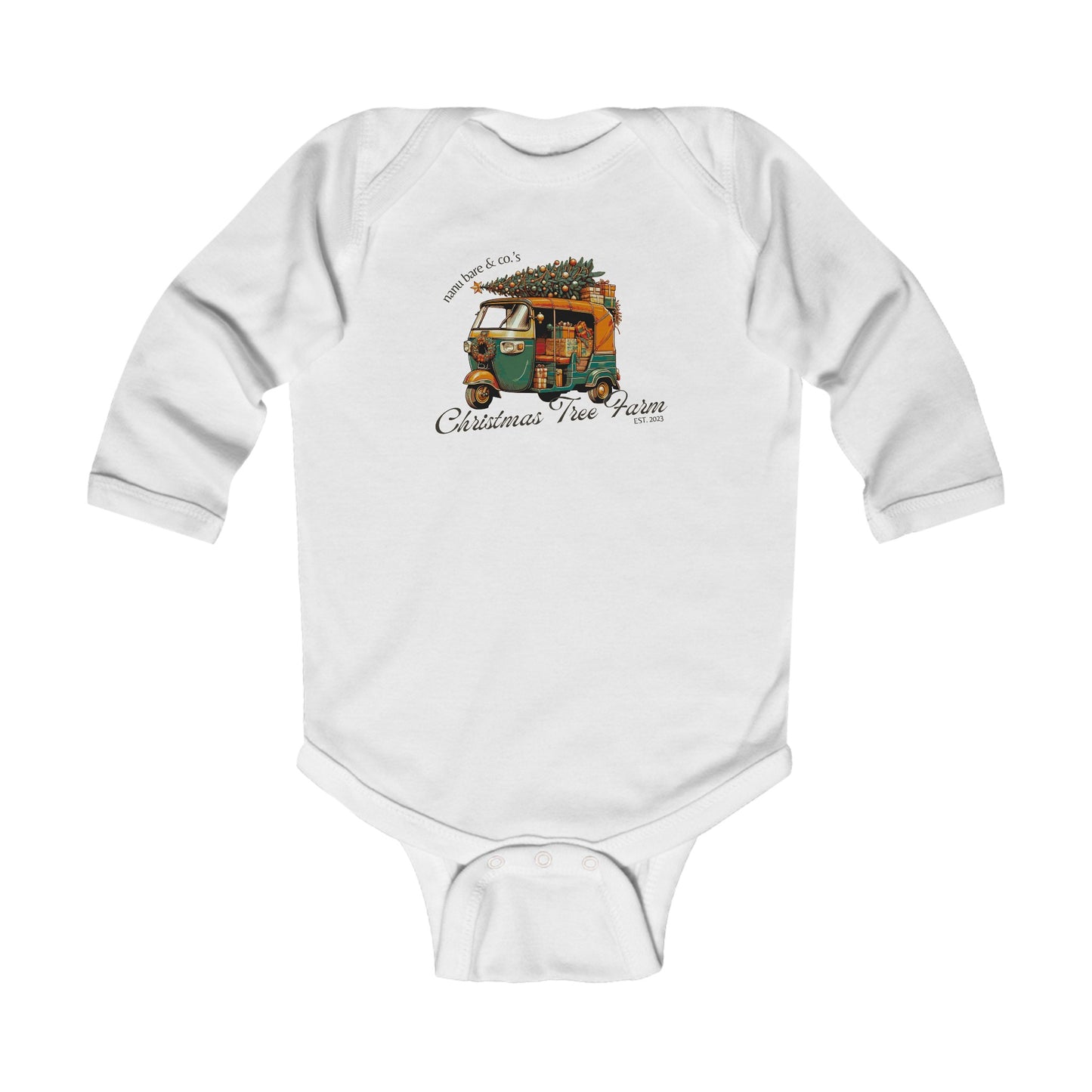 Rickshaw at the Tree Farm | Long Sleeve Onesie