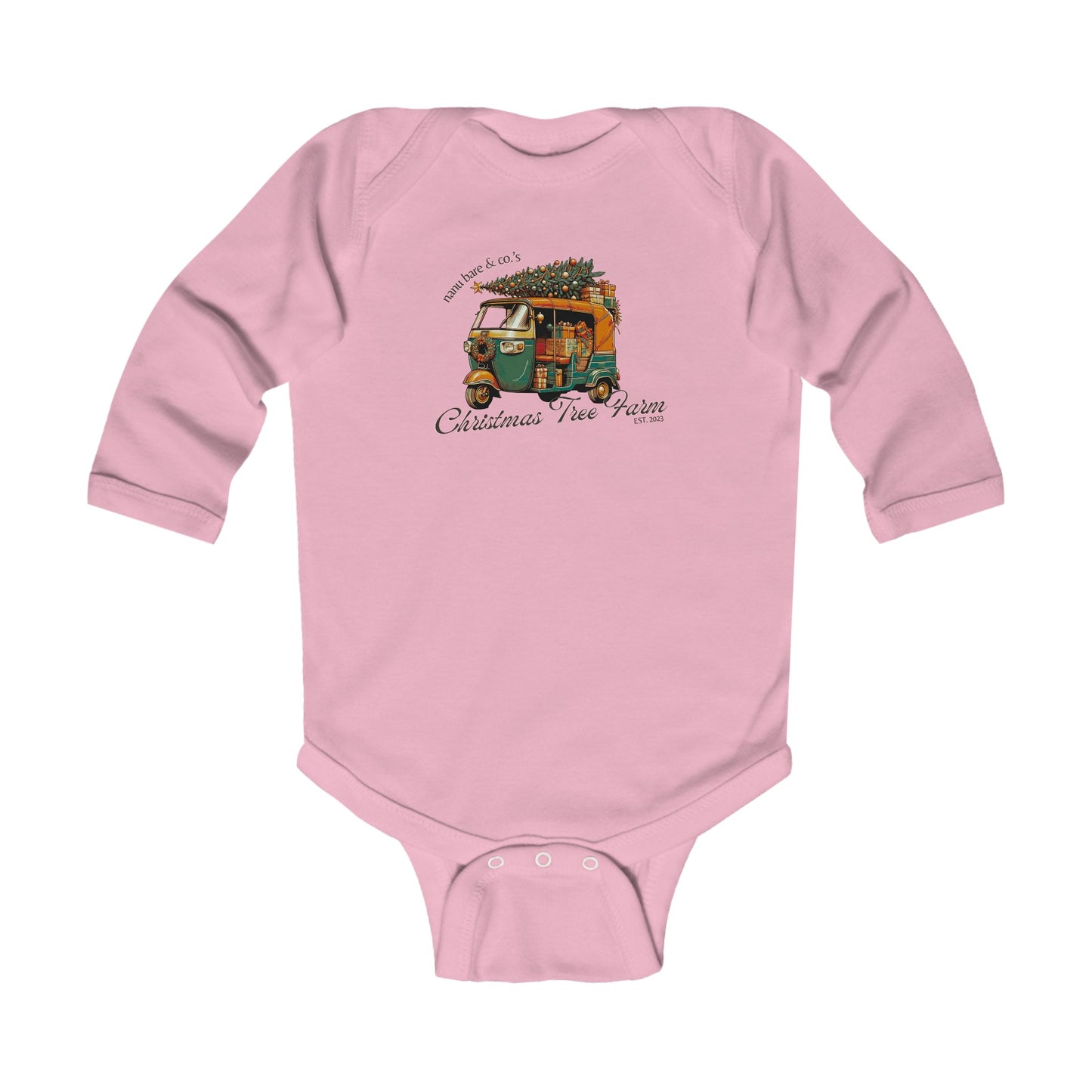 Rickshaw at the Tree Farm | Long Sleeve Onesie