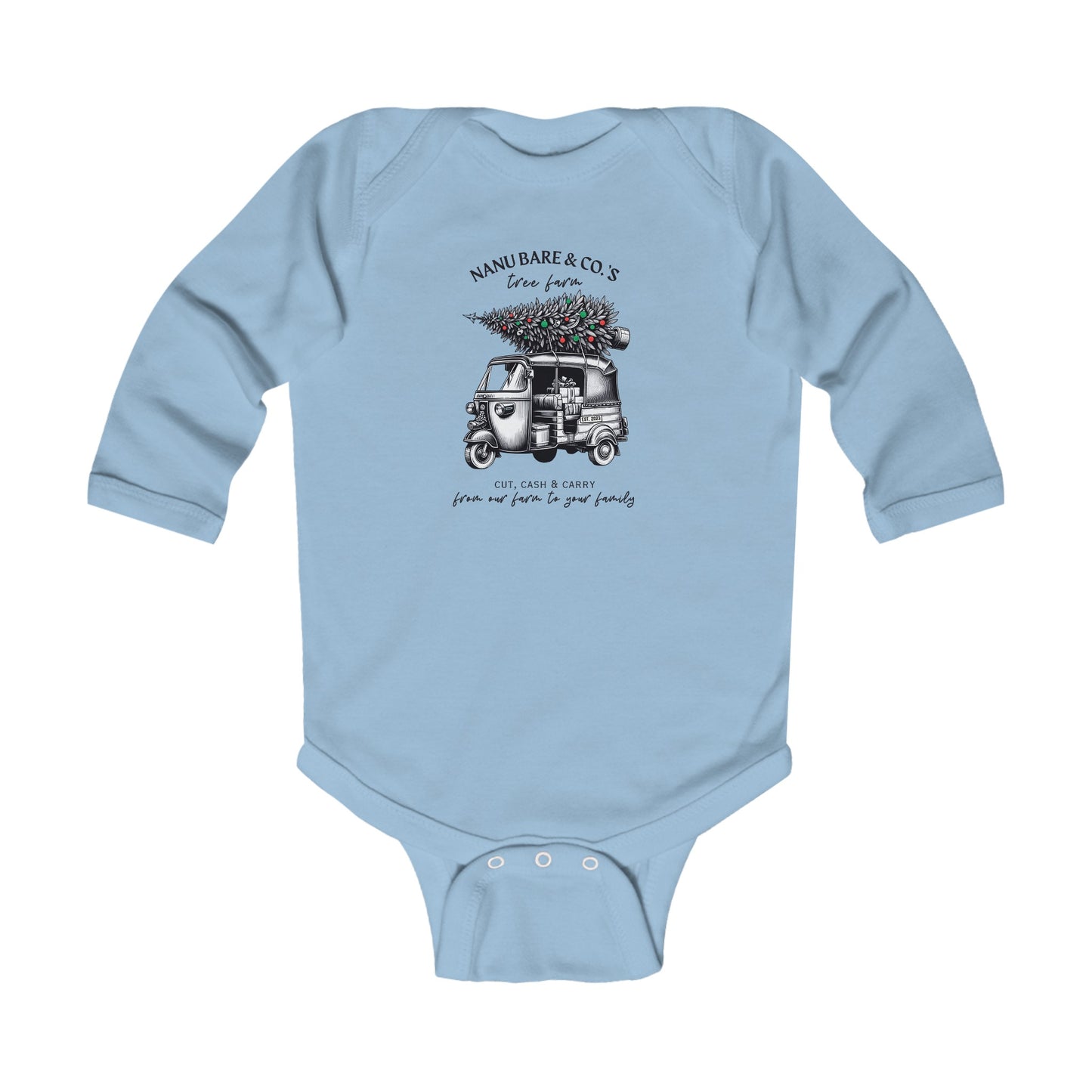 Rickshaw at the Tree Farm II | Long Sleeve Onesie